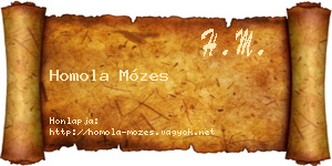 Homola Mózes névjegykártya